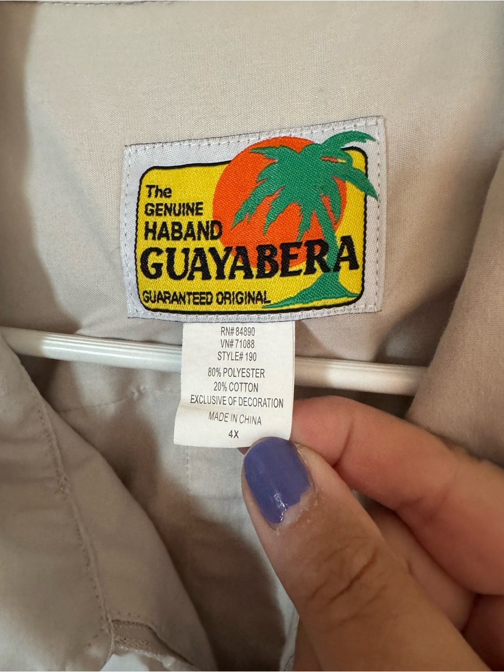 Lot Of Size 4X Men’s Guayabera Shirts Mint Green Tan White Zipper Button Pockets - Picture 6 of 11